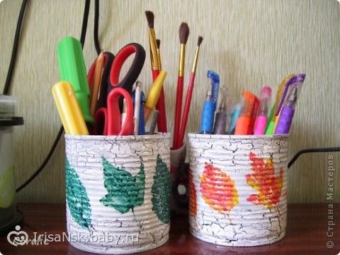 Как своими руками сделать банку для карандашей