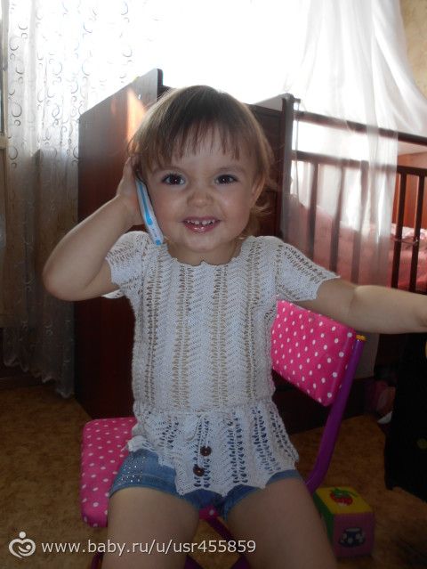Ажурная кофточка на лето для козявки)