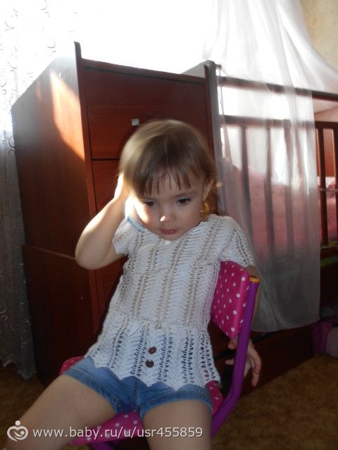 Ажурная кофточка на лето для козявки)