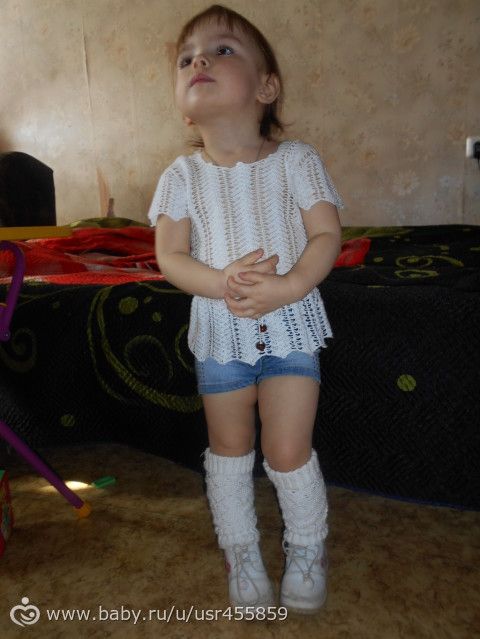 Ажурная кофточка на лето для козявки)