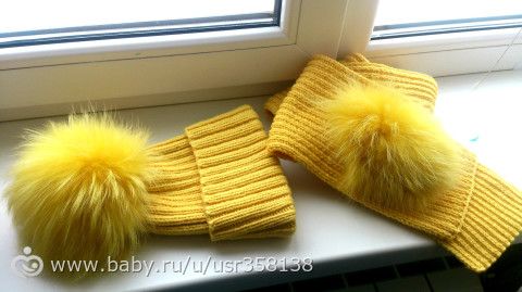 Жееелтое все))))Шапочка с финским енотиком!)