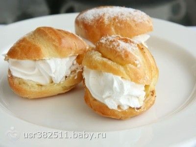 Профитроли с творожным кремом